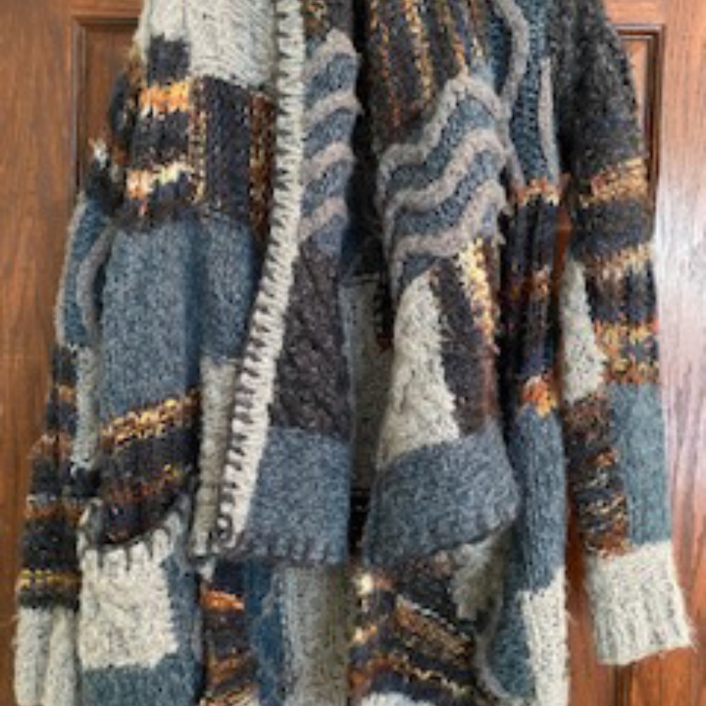 Line multicolour wrap sweater